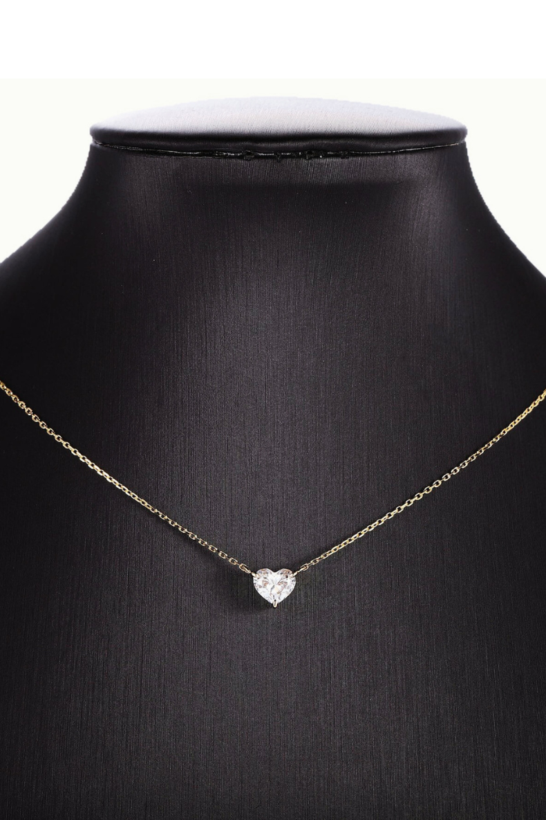 Dainty 1 Carat Heart-Shaped Lab Grown Diamond with 18 inches Necklace