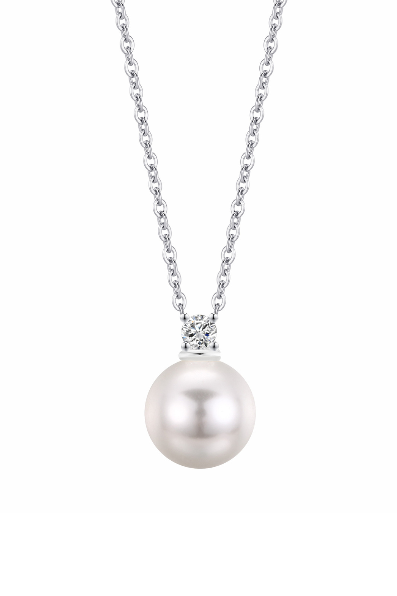 Dainty 10mm Natural Freshwater Pearl Solid S999 Silver 18 inches Necklace