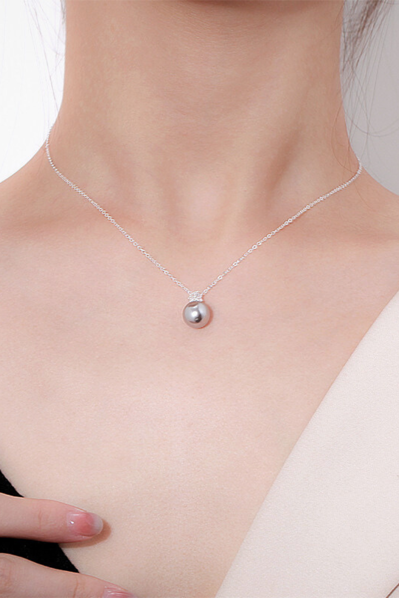 Dainty 10mm Natural Freshwater Pearl Solid S999 Silver 18 inches Necklace