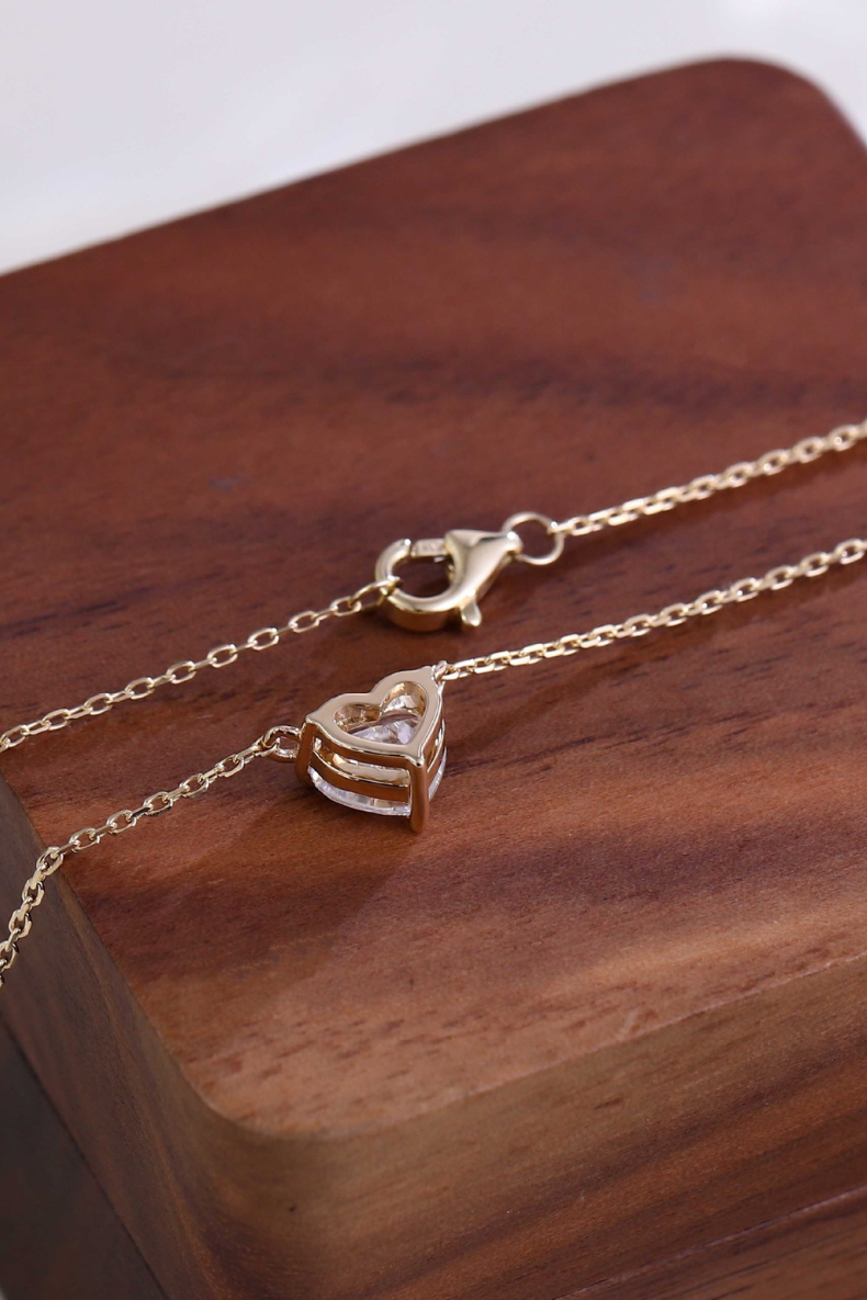 Dainty 1 Carat Heart-Shaped Lab Grown Diamond with 18 inches Necklace