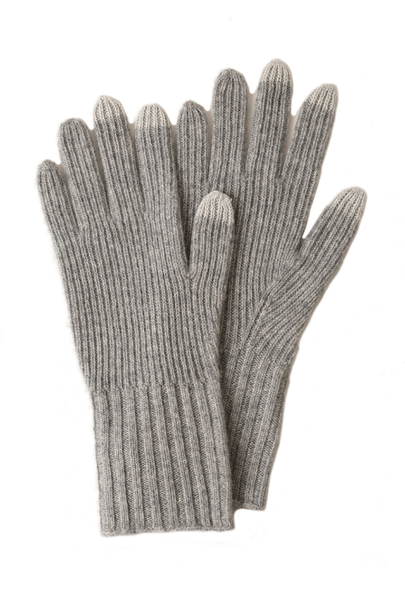 100% Cashmere Touchscreen Women's Colorblock Gloves