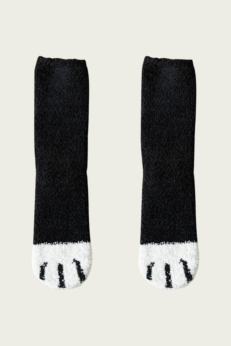 Meow-velous Cat Paws Fluffy Winter Unisex Socks 6-Pair Set