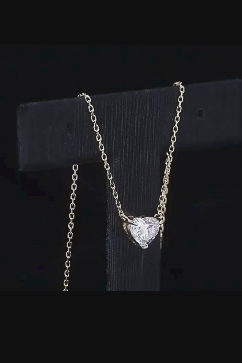 Dainty 1 Carat Heart-Shaped Lab Grown Diamond with 18 inches Necklace